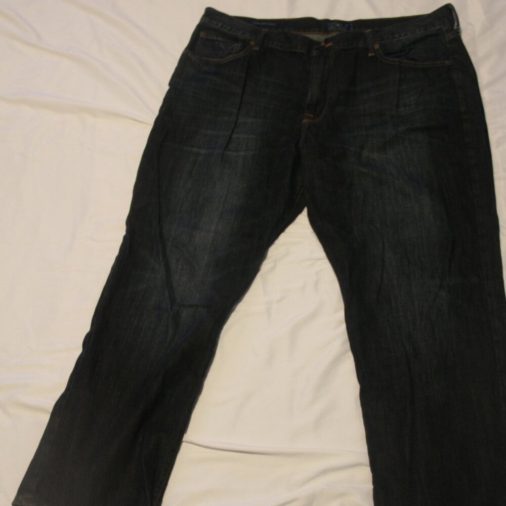 Mens Lucky Brand Jeans 42W 30L 181 Cut Dark Blue Used